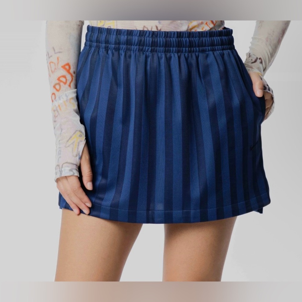 Striped Nike Navy Blue Athletic Mini Skirt
